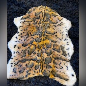 Leopard Print Fur Rug. NEW in the package